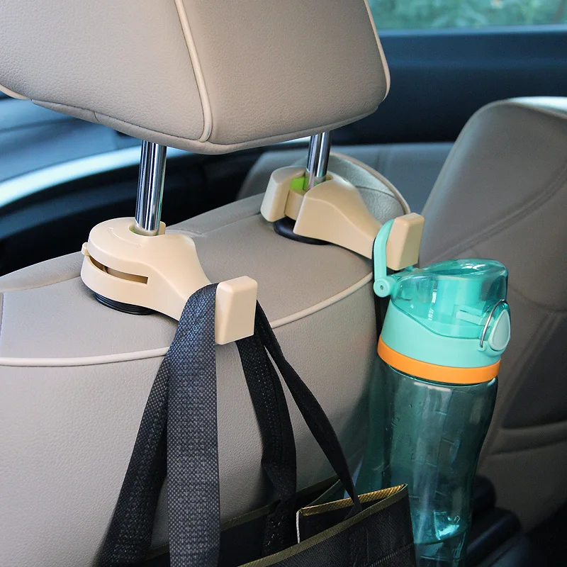1 Pair Car Headrest Hook Invisible Auto Hanger for Grocery Bag Rotary Seat Back Multi-function Storage Accessory | Автомобили и