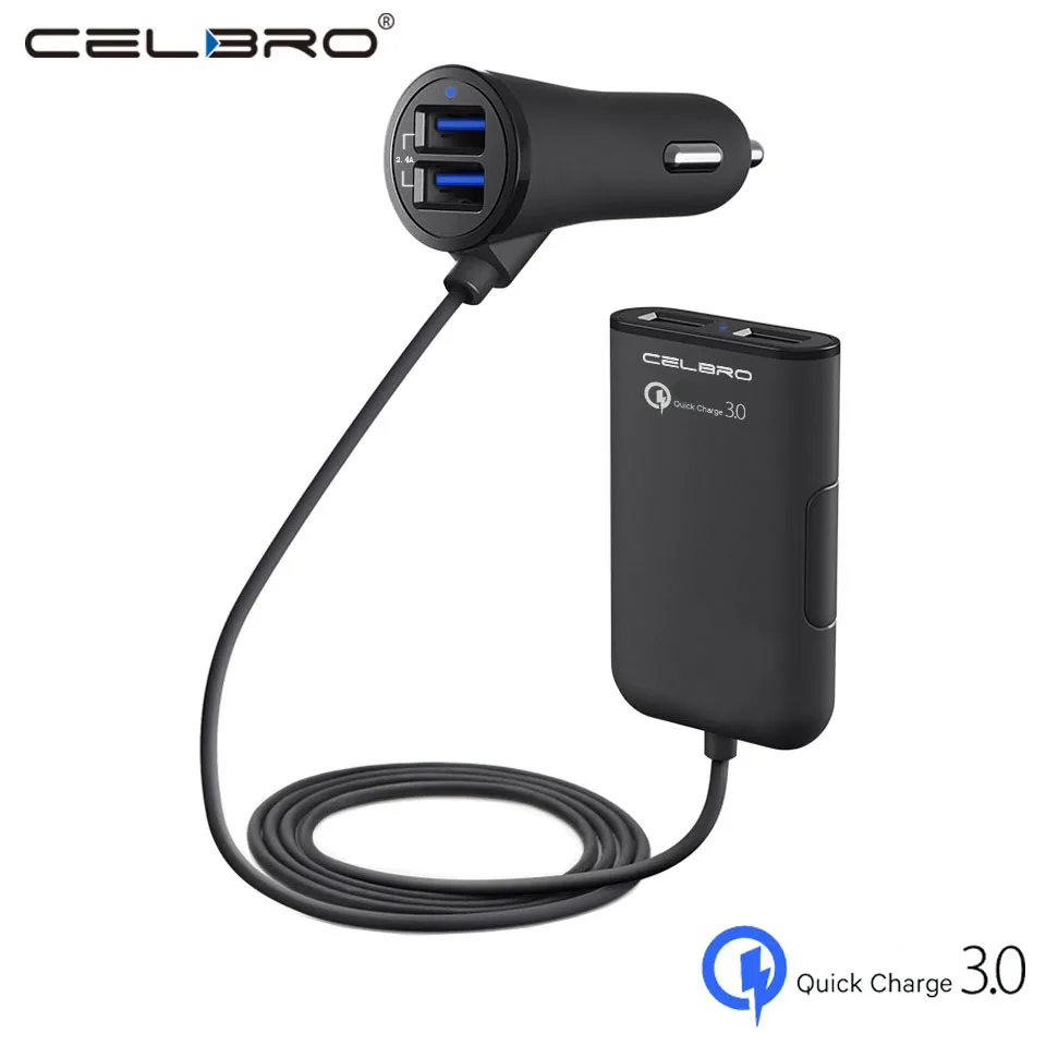 4 порта USB Автомобильное зарядное устройство Quick Charge 3 0 несколько для мобильного