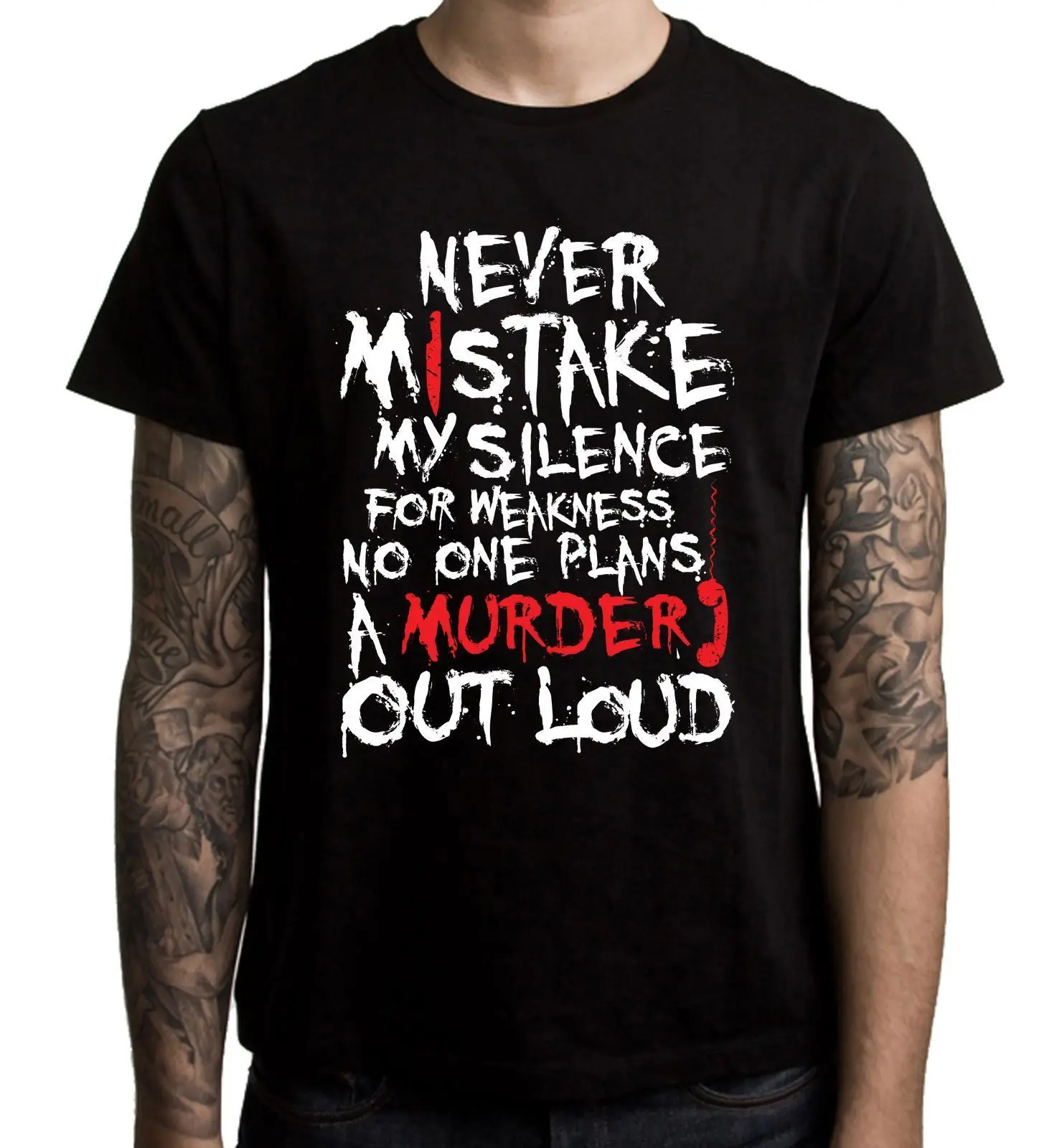 Never Mistake My Silence For Weakness Slogan Men's T-Shirt - Dexter Emo Cool Casual pride t shirt men Unisex New Fashion | Мужская