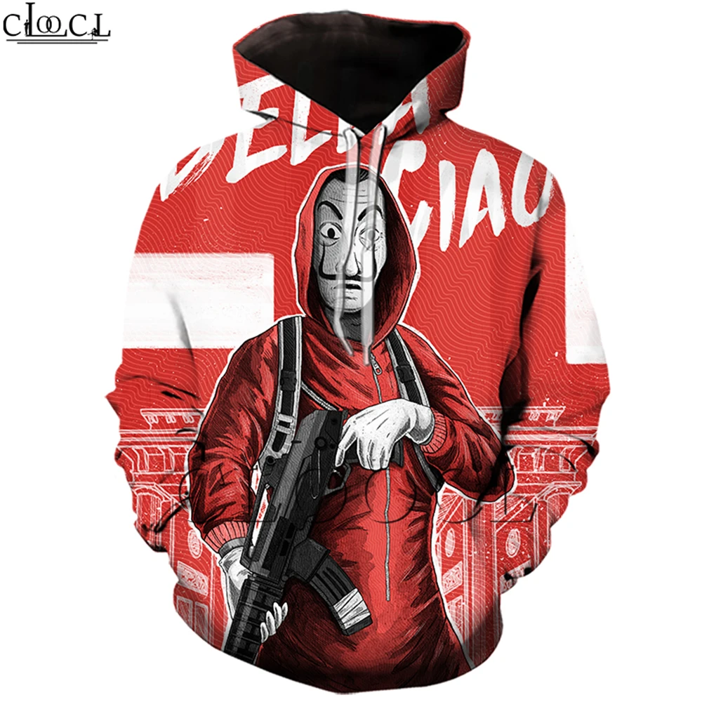 Hoodie 2 La Casa De Papel толстовки с 3D принтом для женщин и мужчин кофта для бега Money Heist The paper House Повседневная Уличная одежда пуловеры - Цвет: Hoodie 2