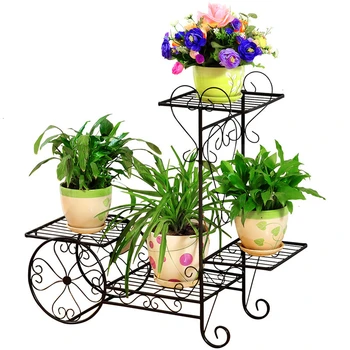 

Multi-storey Indoor Landing Type Iron Art Flower Rack European Style Living Room Balcony Green Function Flowerpot Frame