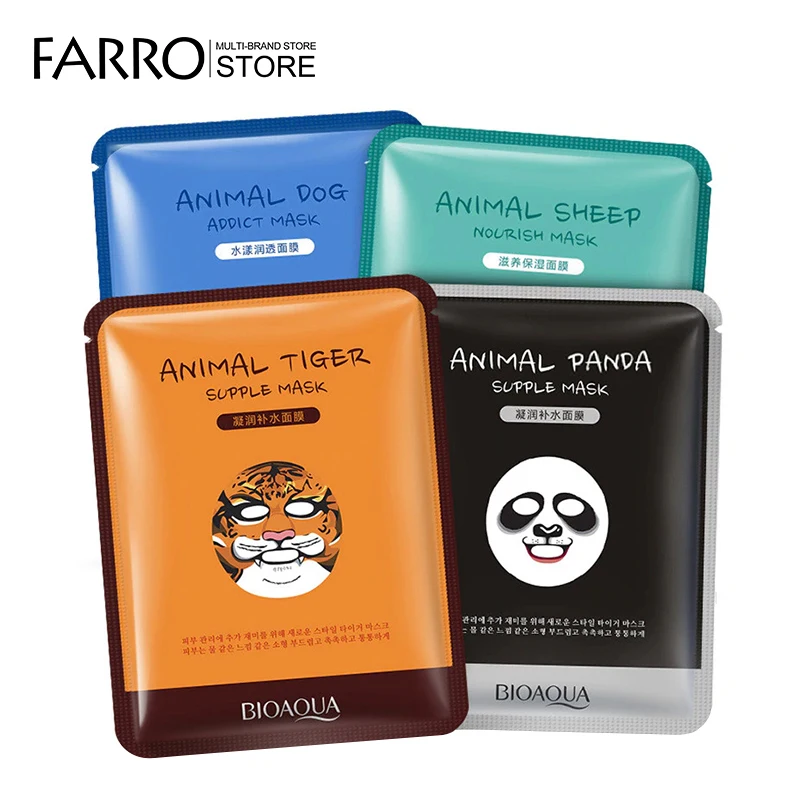 

BIOAQUA 1 pcs Skin Care Sheep/Panda/Dog/Tiger Facial Mask Moisturizing oil-control Cute Animal Face Masks