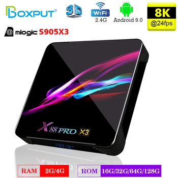 

X88 Pro X3 Android 9.0 TV BOX 4GB Amlogic S905X3 Quod-Core 2.4G/5G Dual Wifi X88 Pro Smart 4K Media Player Set Top Smart Tv