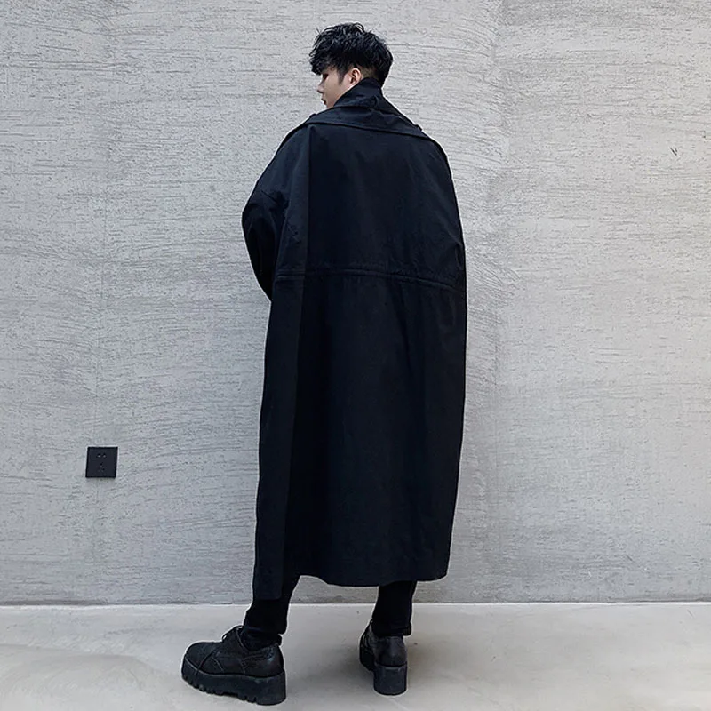 Мужская Свободная Повседневная Длинная Куртка с отстегивающимся воротником, мужская и женская Японская уличная куртка, пальто, ветровка, верхняя одежда