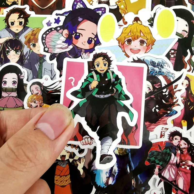 50 шт. японский аниме демон Slayer: Kimetsu No Yaiba стикер ПВХ граффити для чемодана багаж гитара Водонепроницаемая игрушка наклейка