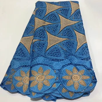 

New African Cord Lace Fabric High Quality Classic Dubai Bride Lace Fabric 2020 Nigerian French Lace Blue For Women Dress 5Yards