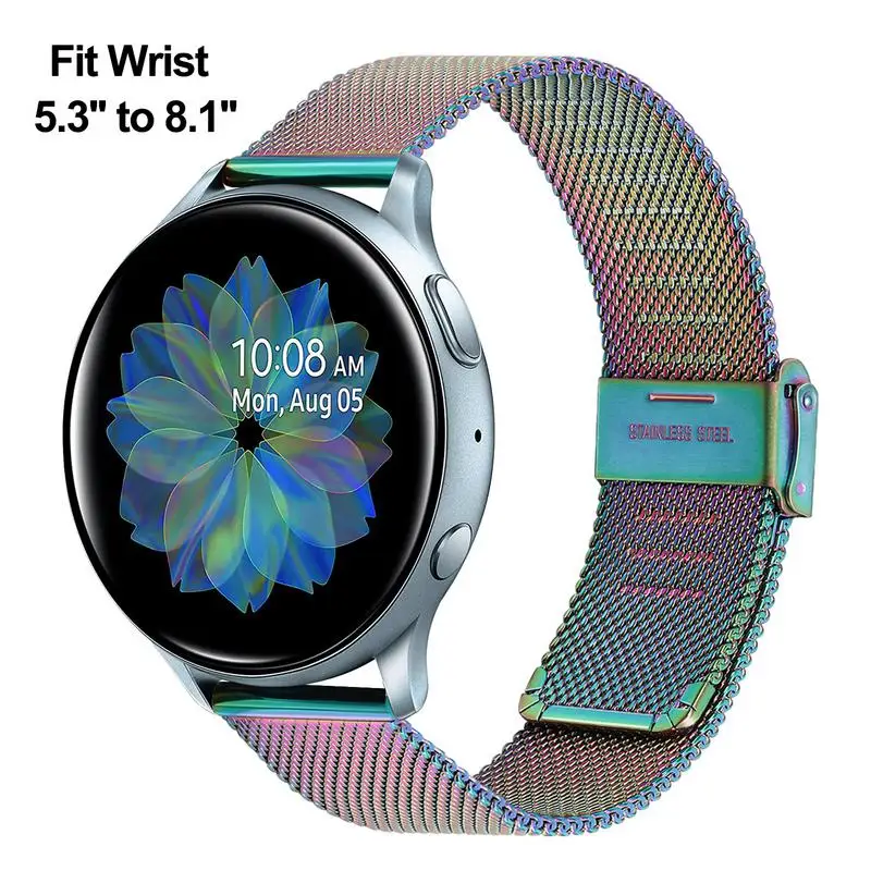 Миланский ремешок для часов 20 мм 22 мм для samsung Galaxy Watch 42 мм 46 мм Active 2 40 мм 44 мм быстросъемный сетчатый ремешок из нержавеющей стали