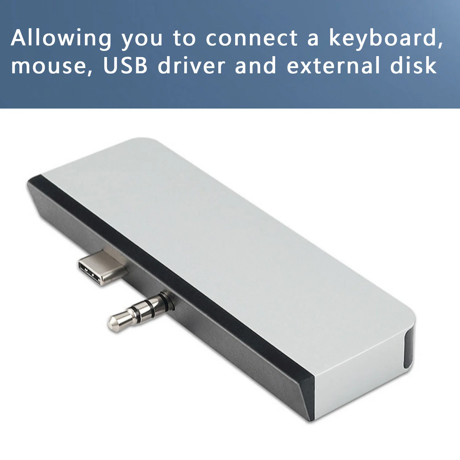 Elisona 4 In 1 USB Docking Station Hub Headphone Adapter For Microsoft Surface Go Practical 4 In 1 USB3 0 Type C HDMI 3 5mm port