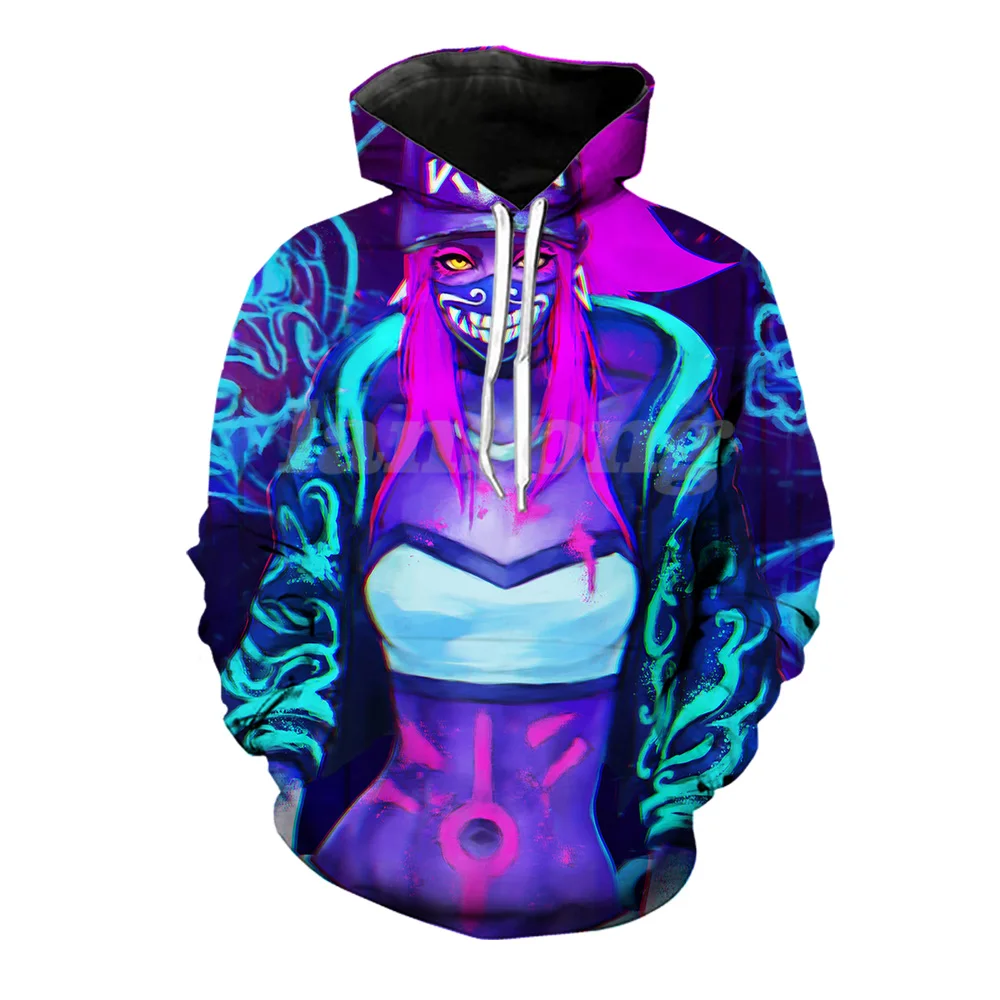League of legend kda akali, 3d принт, футболки/свитшоты/худи/штаны, модная мужская футболка в стиле Харадзюку, забавная футболка в стиле панк, уличная одежда, топы в стиле хип-хоп - Цвет: Hoodies