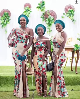 

Latest Nigerian Lace Fabric 2019 High Quality Luxury Fabric With Red Green Sequins Lace Fabric For Evening Dresses Trims Sewing