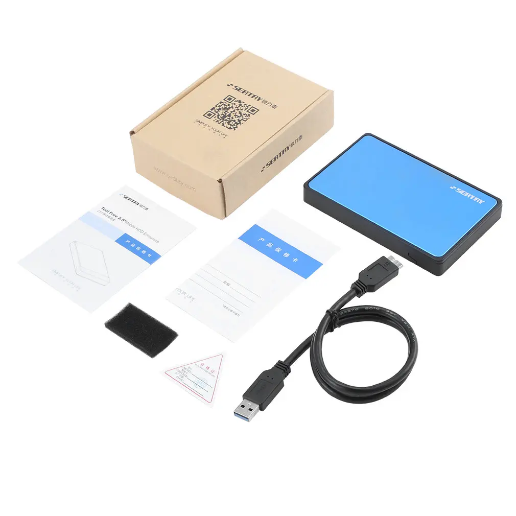 

SATA 2.5 Inch USB 3.0 HDD Hard Drive Disk External Enclosure Box Plug & Play LED Status Indicator