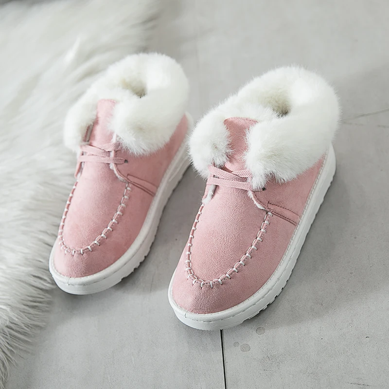 

Flat-bottom winter cute soft cute snow boots female short tube furry edge 2019 new with hair sets feet northeast big cotton shoe
