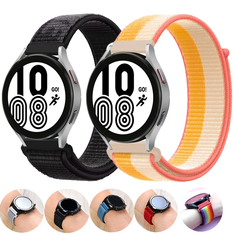 Ремешок нейлоновый для Samsung Galaxy Watch 4/Classic/3 45 мм/active 2/Gear S3 браслет наручных часов