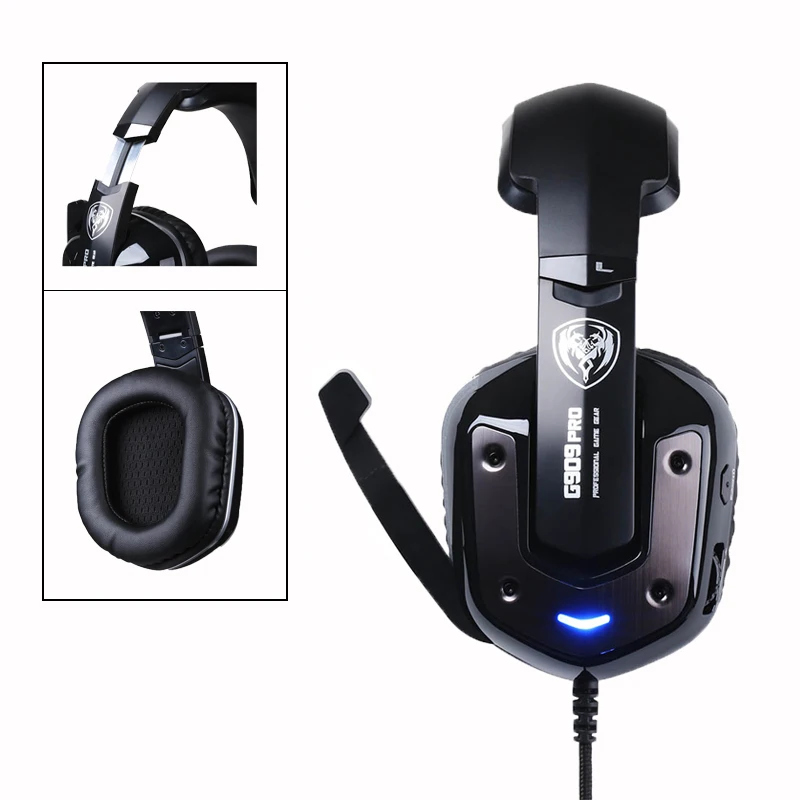 Somic G909pro Ps4 Вибрация Usb 7,1 Led Noice игровой шумоподавление Гарнитура со стереонаушниками геймер объемный звук наушники с микрофоном