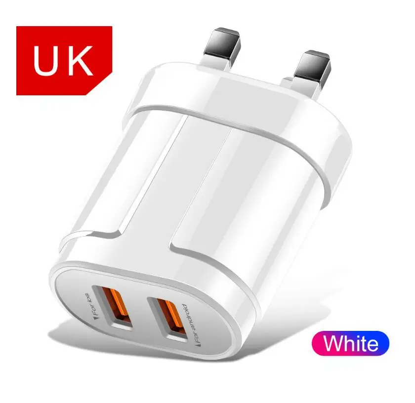 Подходит для мобильного телефона ALCATEL Quick charger, US EU QC3.0 зарядная головка, два USB быстрой зарядки, зарядное устройство для путешествий