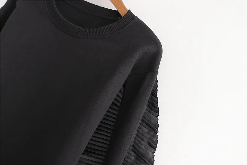  2019 Winter Fleece Sweatshirts Pleated Cascading Bat Sleeve Hoodies Harajuku Women Tops Jackets