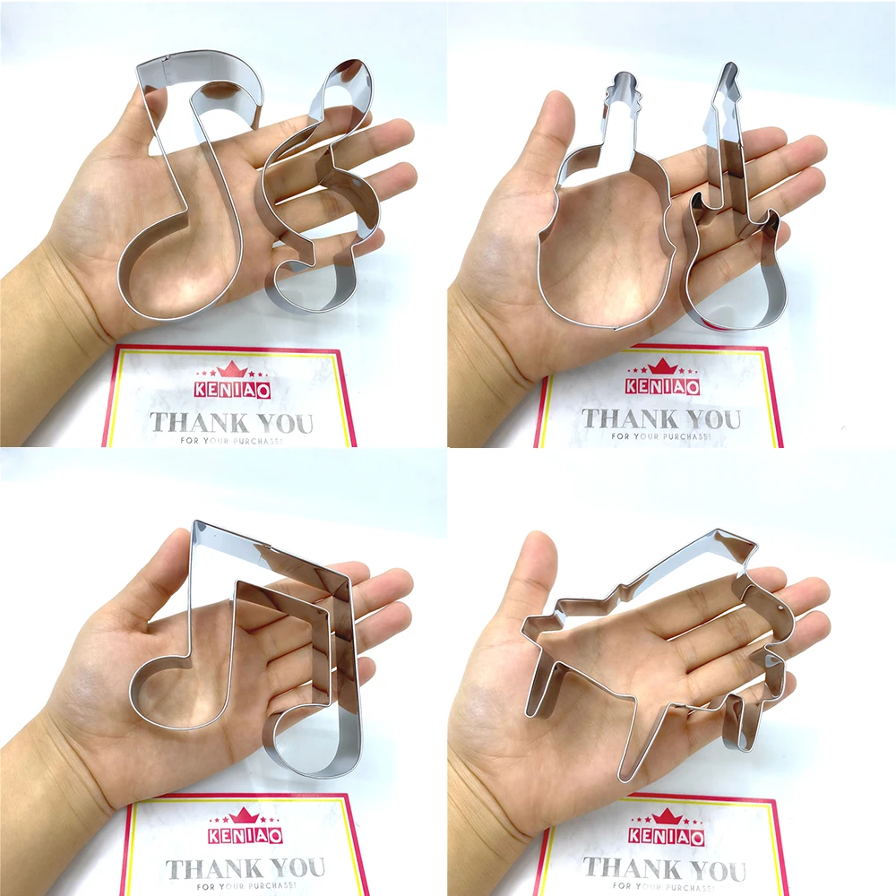 Music Cookie Cutter Violin Piano Electric Guitar Music Note G Clef Biscuit Fondant Bread Mold Stainless Steel cookie cutter cookie mould fondant cutter