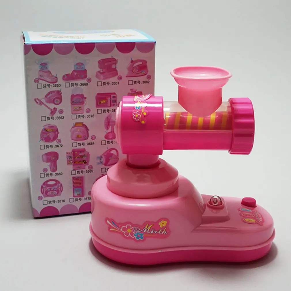 Pink Meat grinder Детские Мини-кухонные электрические игрушки, набор для моделирования, электрическая мебель, маленькая бытовая техника, игрушки для девочек - Цвет: Pink Meat grinder
