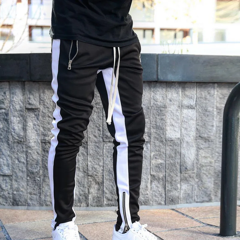 Mens Joggers zipper Casual Pants Fitness Sportswear Tracksuit Bottoms Skinny Sweatpants Trousers Black Gyms Jogger Track Pants Mens Joggers zipper Casual Pants Fitness Sportswear Tracksuit Bottoms Skinny Sweatpants Trousers Black Gyms Jogger Track Pants