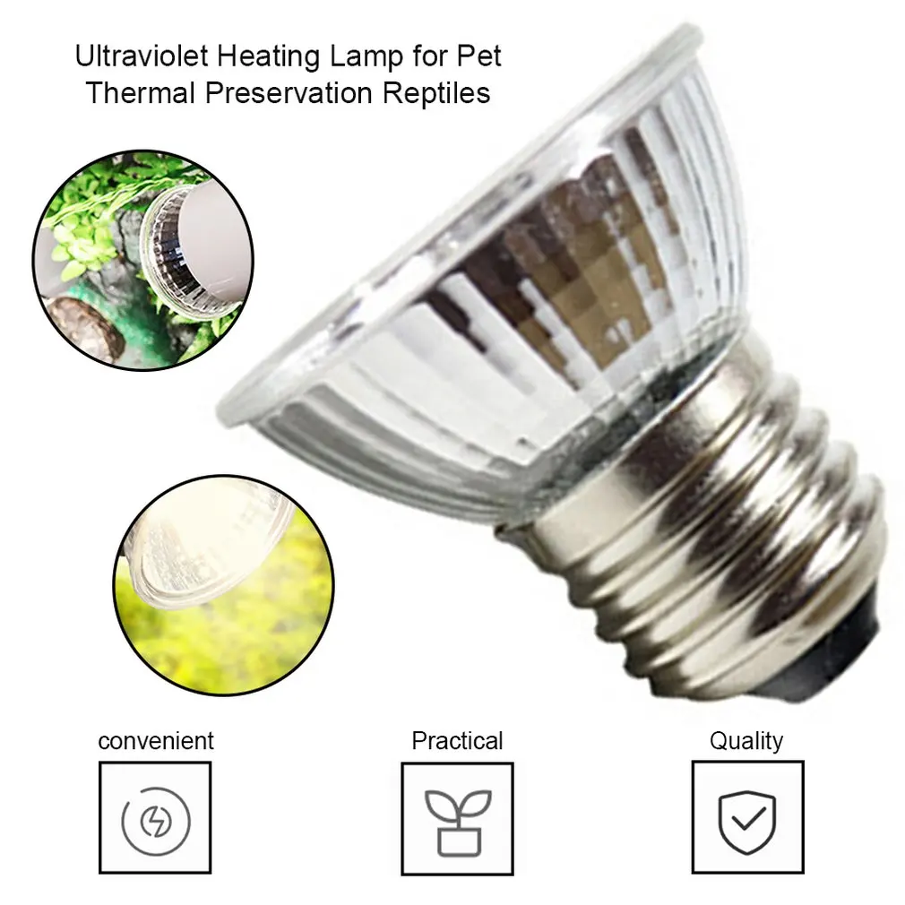 

25/50/75W Reptile Bulb Basking Spot Climb Pet Lamp Full Spectrum UVA UVB Turtle Tuff Splashproof Halogen Lamp Pet Heating Lamp