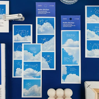 

Tian zi 3Pc/bag 2 Designs Sky Graffiti Deco Diary Adehesive Stickers Scrapbooking Planner Decorative Stationery Decals Scooter