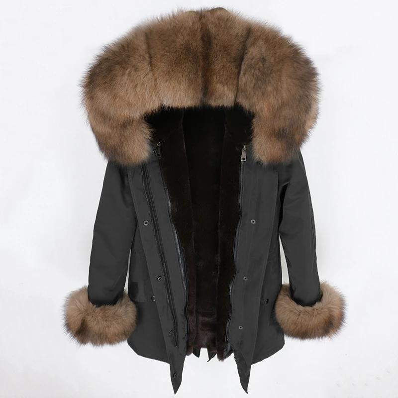 OFTBUY, пальто с натуральным мехом, водонепроницаемая парка, зимняя куртка для женщин, натуральный Лисий меховой капюшон, воротник с манжетами, Толстая теплая верхняя одежда, уличная одежда