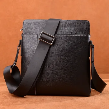 

Men's leather business shoulder bag handbag new top layer cow leather bag men's leather leisure vertical straddle bag