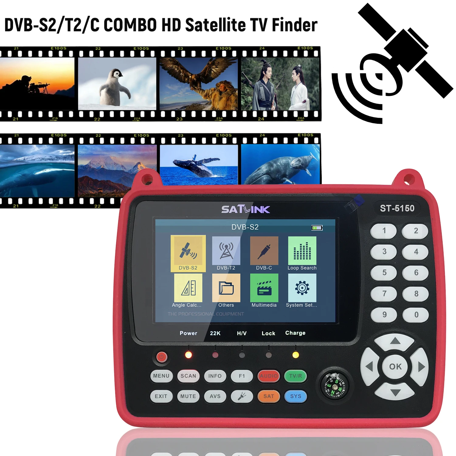 ЖК дисплей ST 5150/T2/C COMBO HD спутниковый прибор для обнаружения ТВ сигнала Цифровой