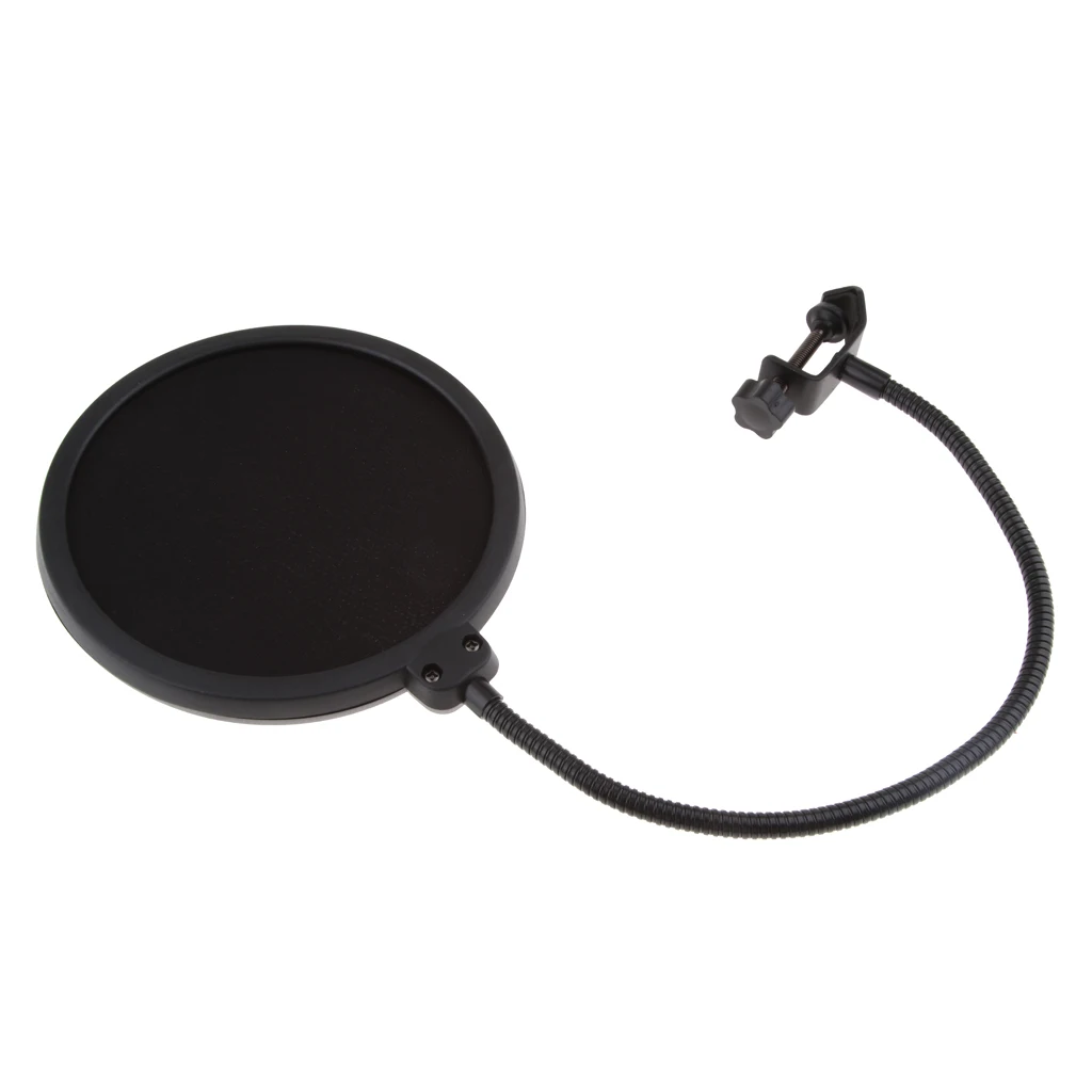 Metal Mesh & Foam Layer Microphone Tripod Double Net Pops Filter Microphone Mic Windscreen Cover For Youtube Videos Gaming