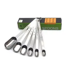 Pring Chef сверхмощные металлические мерные ложки из нержавеющей стали для сухих или жидких, помещаются в баночку для специй, набор из 6, мерная ложка