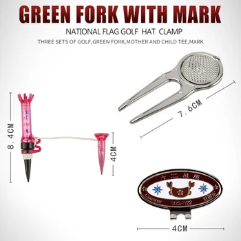 

3 Pcs/Set Golf Repair Tool Kit Magnetic Ball Marker Metal Fork Tee Golf Set Outdoor Golf Accessories gs HS
