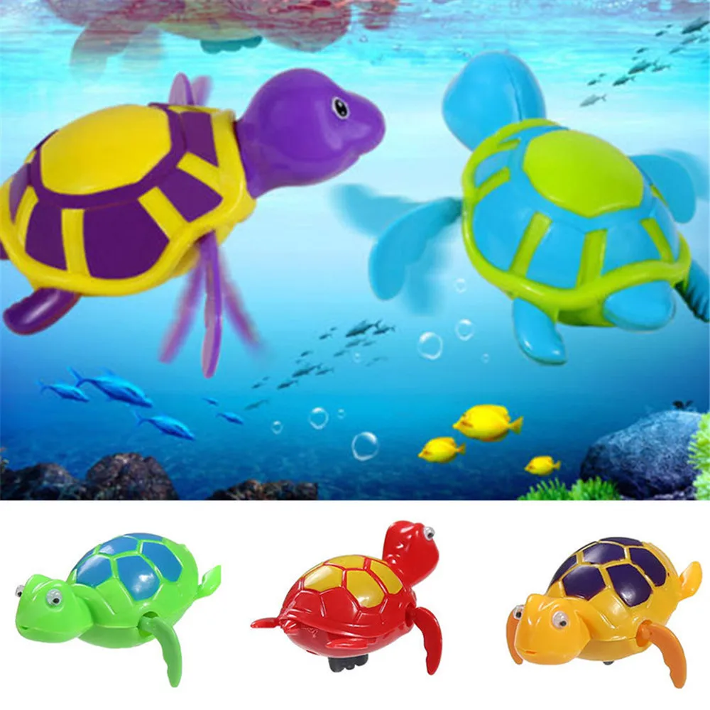 

1PC Baby Bath Toy Cute Swimming Chain Turtle Baby Bath Toys Fun Playing Game Gift Water Beach Bath Toys Swimming Water Toys