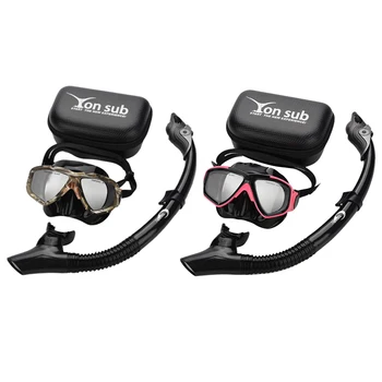 

Hot-Yon Sub 2Pcs Professional Diving Mask Snorkel Anti-Fog Goggles Glasses Set Swimming Equipment Snorkel Breathing Tube Eye Pro