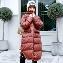 Новая модная пуховая парка женский зимний пуховик женский длинный белый пуховик Верхняя одежда Сверхлегкий плюс большой размер пальто