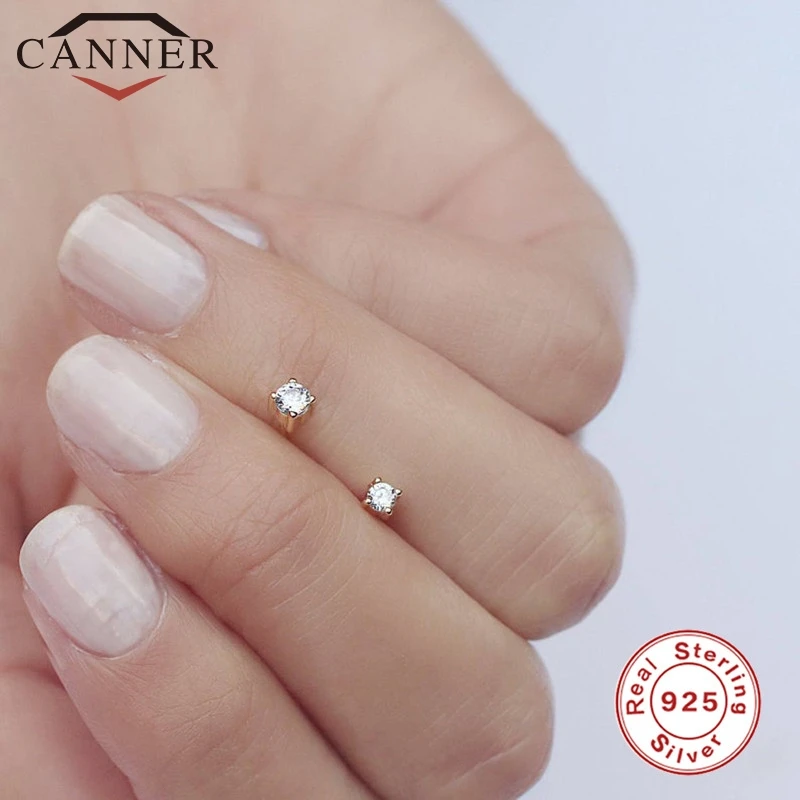 2mm3mm gold Мини 1 пара 2 мм/3 мм циркон золото серебро Цвет 925 пробы серебряные серьги-гвоздики для женщин круглые хрустальные шпильки модные ювелирные изделия - Окраска металла: 2mm3mm gold