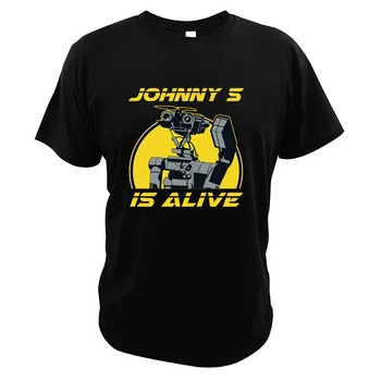 

Short Circuit T Shirt Johnny 5 Robot Science Fiction Movies Tees Johnny 5 Is Alive 100% Cotton O-neck Digital Print T Shirts