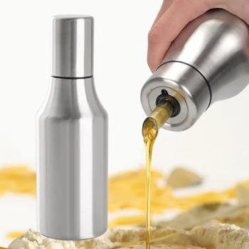

500/750/1000ml Stainless Steel Oil Can Olive Oil Dispenser Soy Sauce Bottle Leakproof Sauce Pot Kitchen Sauce Healthy Bottle