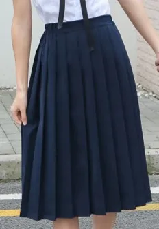 Navy blue 60cm Школьные платья Матросская плиссированная юбка Jk униформа косплей колледж Средний Школьный костюм черный синий серый Короткая Средняя длинная юбка - Цвет: Navy blue 60cm