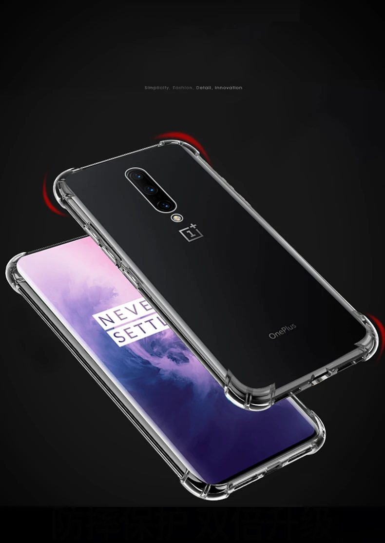 Для oneplus 7 pro чехол анти-осенний Мягкий ТПУ силиконовый чехол для oneplus 1,5 мм толстый прозрачный чехол для oneplus 7 pro