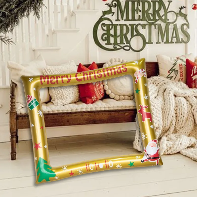 

Christmas Inflatable Frame Photo Booth Props Selfie Picture Frame Christmas New Year Party Decorations