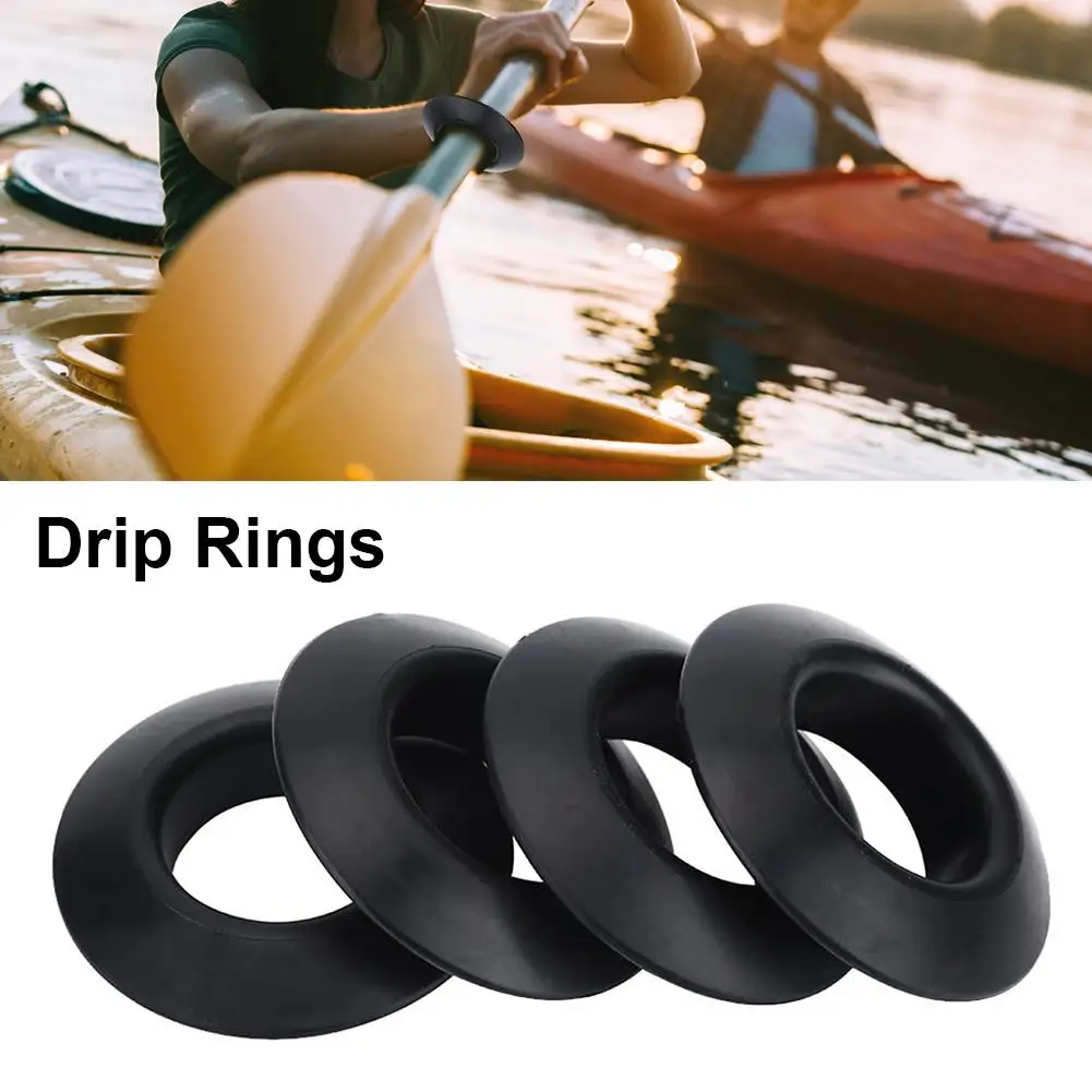 Kayak Paddle Drip Rings 4Pcs Durable Practical Rubber Drip Rings for Kayak Canoe Rafting Paddles Shaft 
