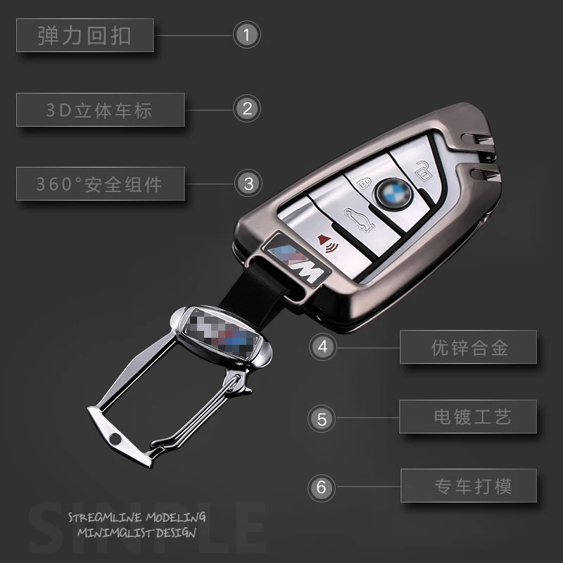 

New Zinc Alloy Car Key Case Cover key chain for BMW 520 525 f30 f10 F18 118i 320i for bmw X3 X4 M3 M4 M5 E34 E90 E60 E36 shell
