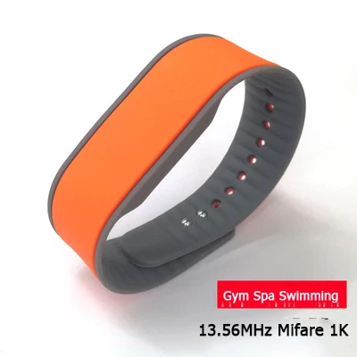WB06-Orange 13,56 MHZ Mifare классический 1K RFID силиконовый браслет 14443A - Цвет: WB06-Orange