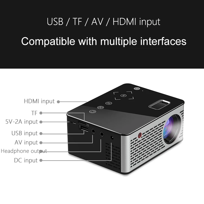 Портативный мини-проектор микро HD кинотеатр HDMI светодиодный USB видео проектор домашний кинотеатр C66