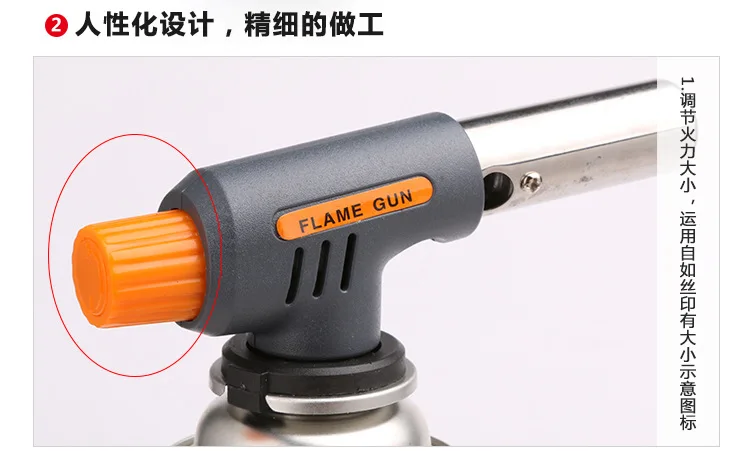 Gas Welding Torch Flamethrower Butane Burner Automatic Ignition Baking Fire Flame Torches Welding BBQ Camping Outdoor Hiking