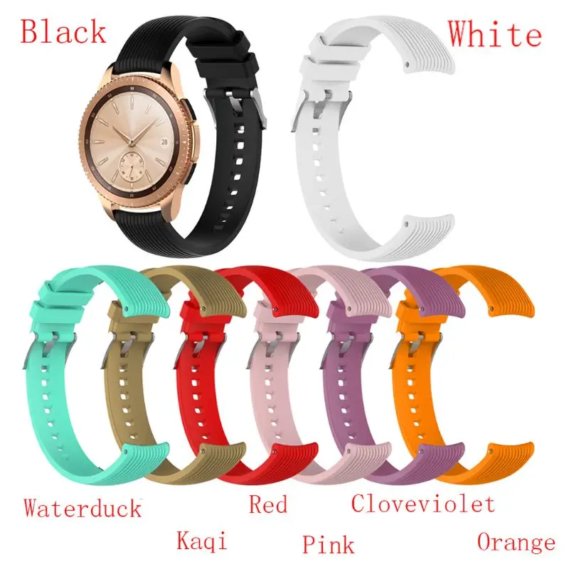 

20mm Soft Silicone Watch Band Sports Wrist Strap for Sam-sung Ga-laxy Watch 42mm