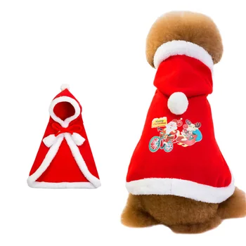 

Autumn and Winter Leisure Style Pet Dog Clothin Warm Comfortable Stylish and Cute Christmas Cape Teddy Bichon Small Dog Clothing
