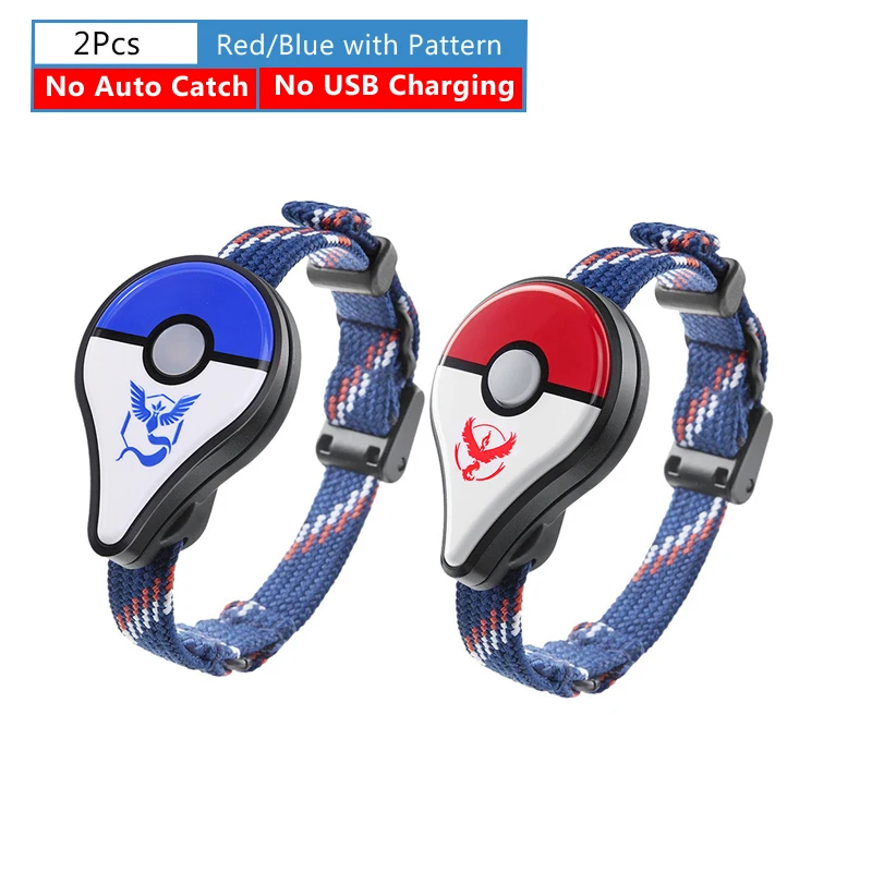 1 Red 1 Blue Pattern Автоматический захват для Pokemon Go Plus Bluetooth браслет часы для nintendo шары Смарт Браслет для Pokemon GO Plus - Цвет: 1 Red 1 Blue Pattern
