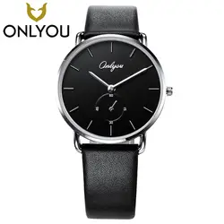 ONLYOU черные мужские часы лучший бренд класса люкс Кварцевые водонепроницаемые часы модные повседневные часы для влюбленных мужчин s 81087