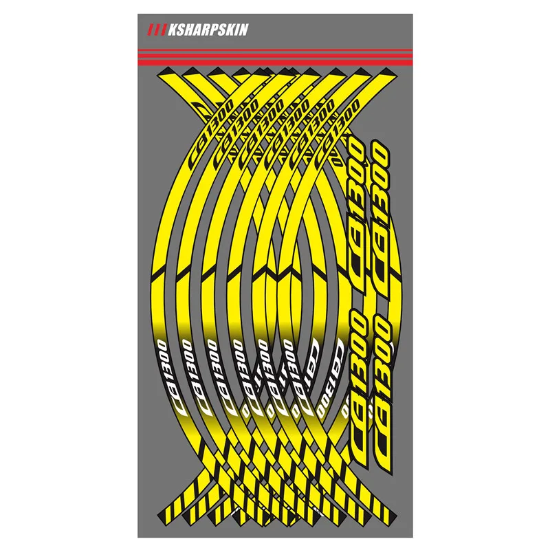 12 X мотоцикл наружное кольцо стикер полосы колеса аксессуары декоративные отражающие наклейки Подходит для HONDA CB1300 CB 1300 - Цвет: 1